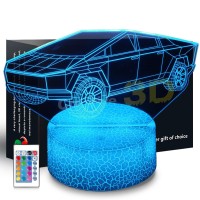 Shwkmoppe Car Night Light Gifts For Kids 3D Cybertruck Lamp Kids Bedside Lamp 16 Color Change Decor Lamp With Remote Smart Tou