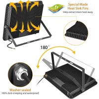 Xycn 2 Pack 240W Led Flood Lights 100277V Ip65 Waterproof 5000K Daylight 1700 Watt Equivalent 36500Lm Super Bright Outdoor Led