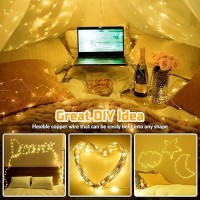 2Pack Fairy Lights Battery Operated 33Ft 200Led Twinkle String Lights 8 Modes Waterproof Led Fairy Lights For Bedroom Wedding