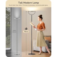 Edishine 76 Tall Floor Lamp 28W 2500Lm Super Bright Lights For Living Room 300 Flexible Head Reading Lamp With Remote 2700K