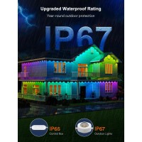 Angelhalo Permanent Outdoor Lights Pro, 50Ft With 36 Led Lights For Daily And Accent Lighting, Multiple Scene Modes Eaves Lights With Warm And Cold White Light, Ip67 Waterproof, Compatible With Alexa