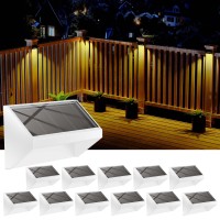 Niorsun Solar Fence Lights 12Pack Solar Deck Lights Warm White Cool White Color Solar Fence Lights Outdoor Waterproof Led Ip65