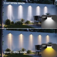 Niorsun Solar Fence Lights 12Pack Solar Deck Lights Warm White Cool White Color Solar Fence Lights Outdoor Waterproof Led Ip65