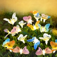 Solar Garden Lights 8 4 Upgrated Glowing Butterfly Solar Lights Outdoor Waterproof Solar Lights For Yard Swaying Light Deco