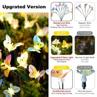 Solar Garden Lights 8 4 Upgrated Glowing Butterfly Solar Lights Outdoor Waterproof Solar Lights For Yard Swaying Light Deco