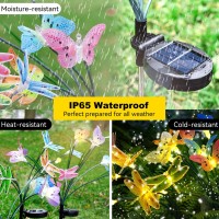 Solar Garden Lights 8 4 Upgrated Glowing Butterfly Solar Lights Outdoor Waterproof Solar Lights For Yard Swaying Light Deco