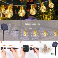 Solar String Lights 2 Pack 20Ft G50 Globe Vintage Rope Hemp Outdoor String Lights With 8 Modes 16 Waterproof Shatterproof Bul