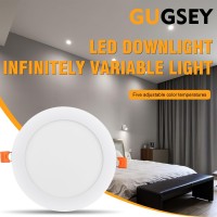 Gugsey Recessed Lighting 6 Inch Dimmable 5Cct Ultrathin Cankiller Downlight Led Ceiling Light Can Lights With Junction Box