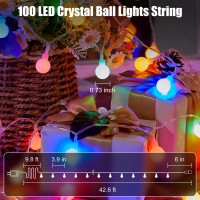 Minetom Globe String Lights 33 Feet 100 Led Fairy Lights Plug In 8 Modes With Remote Mini Globe Lights For Indoor Outdoor Bedr