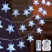 Brightown Star String Lights Battery Operated 17 Ft 50 Led Star Fairy String Lights With Remote And Timer 8 Modes Waterproof