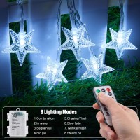 Brightown Star String Lights Battery Operated 17 Ft 50 Led Star Fairy String Lights With Remote And Timer 8 Modes Waterproof