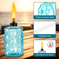 Glass Table Top Torch Outdoor Torch Canisters 12 Oz Refill Canister With Wicks And Covers Patio Metal Torch For Luau Party Di