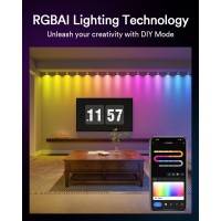 Lumary Rgbai String Downlights Indoor Smart String Lights 10Ft With 15 Leds Color Changing Wall Sconce Lights For Party, Living Room, Bedroom, Home Decor, Work With Alexa/Google Assistant