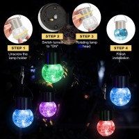 Mlknk Hanging Solar Lights For Outside Tree Decorations Outdoor Crackle Glass Ball Hanging Solar Lantern With Hook 10 Pack For G