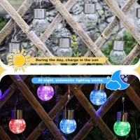 Mlknk Hanging Solar Lights For Outside Tree Decorations Outdoor Crackle Glass Ball Hanging Solar Lantern With Hook 10 Pack For G