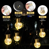 Mlknk Hanging Solar Lights For Outside Tree Decorations Outdoor Crackle Glass Ball Hanging Solar Lantern With Hook 10 Pack For G