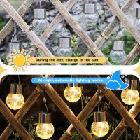 Mlknk Hanging Solar Lights For Outside Tree Decorations Outdoor Crackle Glass Ball Hanging Solar Lantern With Hook 10 Pack For G