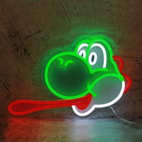 Frifun Mario Neon Sign Yoshi Led Lights Dinosaur Neon Light 16In Anime Light Usb Powered With Ten Brightness Settings For Bedroo