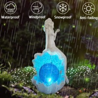 Reyiso Mermaid Statue Outdoor Decor Garden Statues With Solar Lights Fall Decor Nautical Decor Patio Decor Halloween Decorat