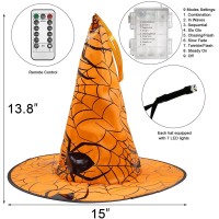 Dazzle Bright 8 Pcs Hanging Witch Hat String Lights Light Up Waterproof Halloween Decorations With Remote Control For Outdoor G