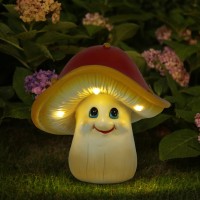 Mushroom Decor Garden Statues With Solar Light Outdoor Decor With Mushroom Hat Mushroom Fairy Light For Yard Ornament Fall De