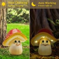 Mushroom Decor Garden Statues With Solar Light Outdoor Decor With Mushroom Hat Mushroom Fairy Light For Yard Ornament Fall De