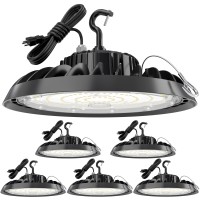 Pvilub Ufo Led High Bay Light 150W 6 Pack 5000K High Bay Led Light Fixture With Us Plug 5 Cable 21000Lm Ip65 Waterproof High