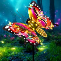 Solar Garden Lights Outdoor Butterfly Garden Decor Large 41 Metal Decorative Garden Stake Lights Waterproof Butterfly Decora