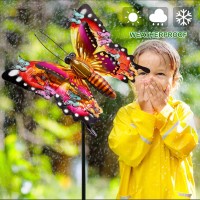 Solar Garden Lights Outdoor Butterfly Garden Decor Large 41 Metal Decorative Garden Stake Lights Waterproof Butterfly Decora