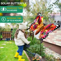 Solar Garden Lights Outdoor Butterfly Garden Decor Large 41 Metal Decorative Garden Stake Lights Waterproof Butterfly Decora