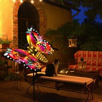 Solar Garden Lights Outdoor Butterfly Garden Decor Large 41 Metal Decorative Garden Stake Lights Waterproof Butterfly Decora