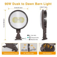 Led Barn Light Outdoor, 90W 15300Lm Dusk To Dawn Outdoor Light With Photocell, 5000K Daylight, Ip67 Waterproof, Ac110-277V, Outdoor Security Lighting, Street Light For Farmhouse/Garage (1 Pack)