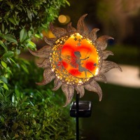 Yjfwal New Garden Solar Lights Pathway Stake Lights Butterfly Fairy Lights With Glass Decor Outdoor Decorative Lights Waterproo