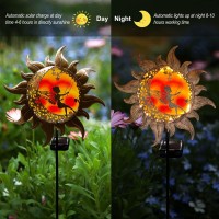 Yjfwal New Garden Solar Lights Pathway Stake Lights Butterfly Fairy Lights With Glass Decor Outdoor Decorative Lights Waterproo