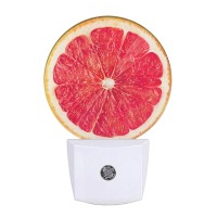 Uanvaha Pink Ripe Grapefruit Night Lights Plug Into Wall Led Dusk To Dawn Night Lamp Auto Sensor For Bedroom Bathroom Hallway Li