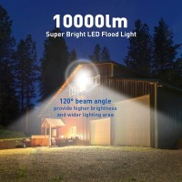 2Pack Led Flood Light Outdoor 100W Led Work Light 11000Lm With 6Ft Us Plug Ip66 Waterproof Exterior Security Lights 6000K Daylig