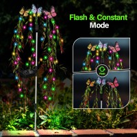 Solar Garden Lights Outdoor Decorative Waterproof 69Led Swaying Tree Solar Lights For Outside Butterfly Flower Lights Solar Po