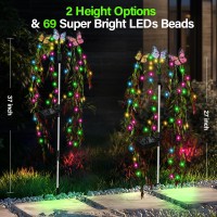 Solar Garden Lights Outdoor Decorative Waterproof 69Led Swaying Tree Solar Lights For Outside Butterfly Flower Lights Solar Po