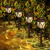 8 Pack Solar Lights Outdoor Waterproof Solar Garden Lights Solar Lights For Outside With Warm Led Light Solar Yard Lights Land