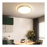 Copper Material Acrylic Lamp Shade Ceiling Lamp Gold Round Side Illuminated Led Flush Mount Ceiling Light Thin 1.9In Minimalist Style Lighting Fixtures For Bedroom Ceiling Light (Size : 52Cm)