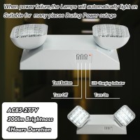 Apmeetlux Plug In Emergency Lights For Business Home Power Failure 4Hours 300Lm Led Commercial Emergency Light Fixtures With Bat