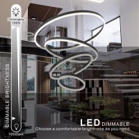 Embring Led Chandelier 4 Ring Chandelier Modern Led Pendant Light Dimmable Black Modern Chandelier For Dining Room Luxury High C