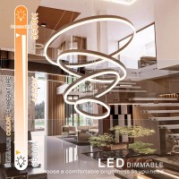 Embring Led Chandelier 4 Ring Chandelier Modern Led Pendant Light Dimmable Black Modern Chandelier For Dining Room Luxury High C