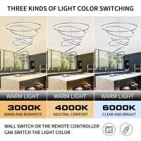 Embring 7 Rings Chandelier 3937 Larger Silver Modern Led Chandeliers For High Ceiling Modern High Ceiling Chandelier For Ent