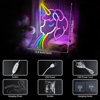 Fantasy Horse Neon Sign For Girls Bedroom 15X 126 Rainbow Neon Light Up Sign Adjustable Brightness Colorful Led Lamp Sign