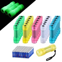 Kunhe 30 Pack Glow In Dark Flashlights Small Mini Led Flashlight Cob Flashlights For Kids Bulk Fashlights Batteries Included Hu