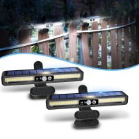 Sunlight Encounter Clip On Solar Motion Lights Outdoor Waterproof 2 Pack Solar Fence Lights Outside With 36 Leds 6000K Portab