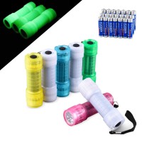 Kunhe 7 Pack Glow In Dark Flashlights Compact Handheld Torch Assorted Colors With Lanyard 3Aaa Battery Included Hurricane Suppl