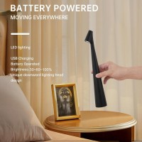 Hebangya Cordless Table Lamps 3 Levels Brightness Battery Operated Led Desk Lamp Rechargeable Portable Touch Table Light For Din