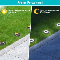 Nfesolar Solar Ground Lights Outdoor 8 Pack Ip68 Waterproof Flat Solar Outdoor Lights For Garden Bright Solar Powered Landscap